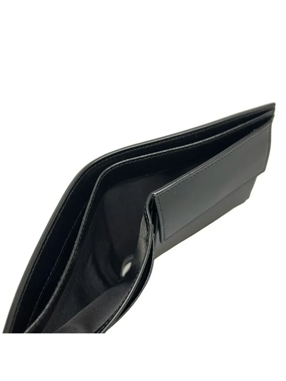 Saint Laurent Paris Bifold Wallet Black Gold Ysllogo Leather - Picture 10 of 12